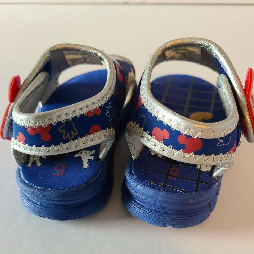 DISNEY MICKEY MOUSE BABY BOY PLAY SANDALS ROYAL BLUE SLIP-ON SIZE 5